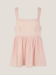Monsoon Pink Eliza Embroidered Cotton Cami Top - Image 5 of 5