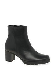 Gabor Essential Heeled Leather Black Ankle Boots - Image 3 of 5