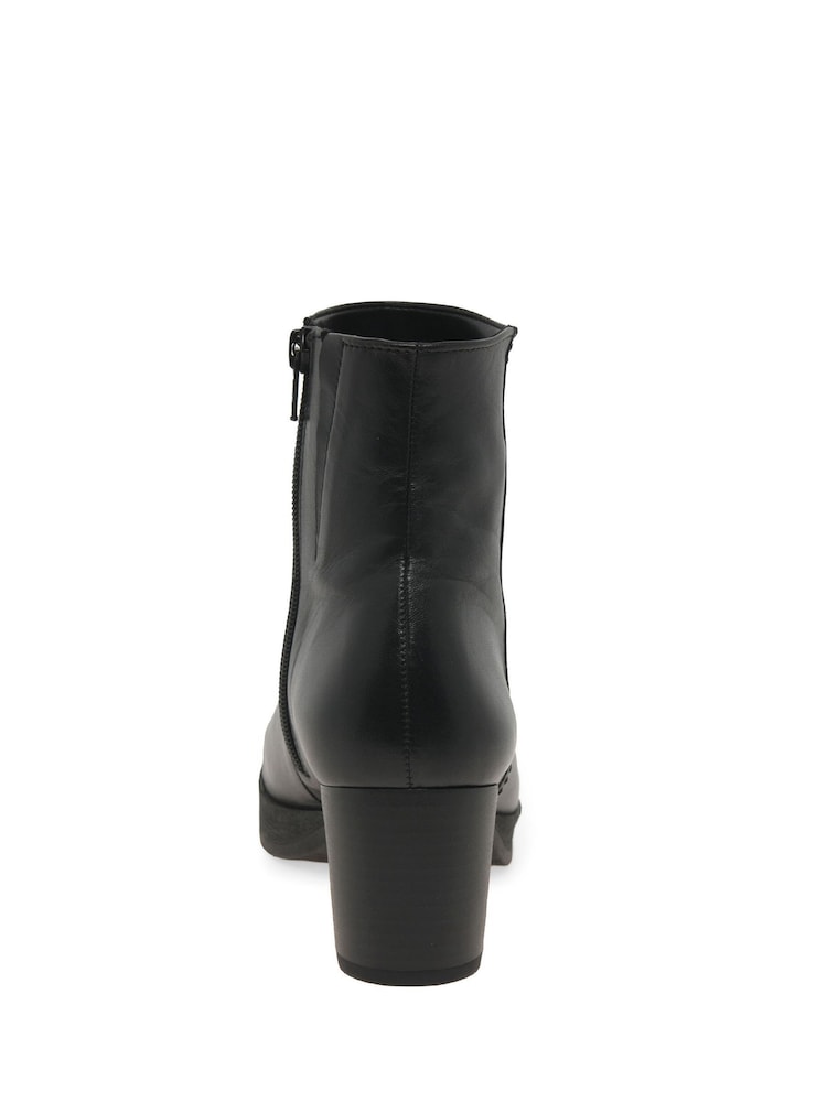 Gabor Essential Heeled Leather Black Ankle Boots - Image 5 of 5
