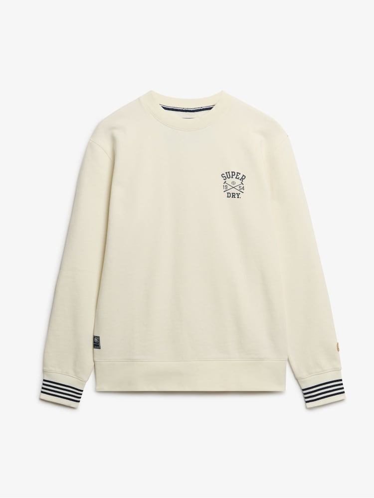 Superdry White Athletic Club Crew Sweat top - Image 5 of 5