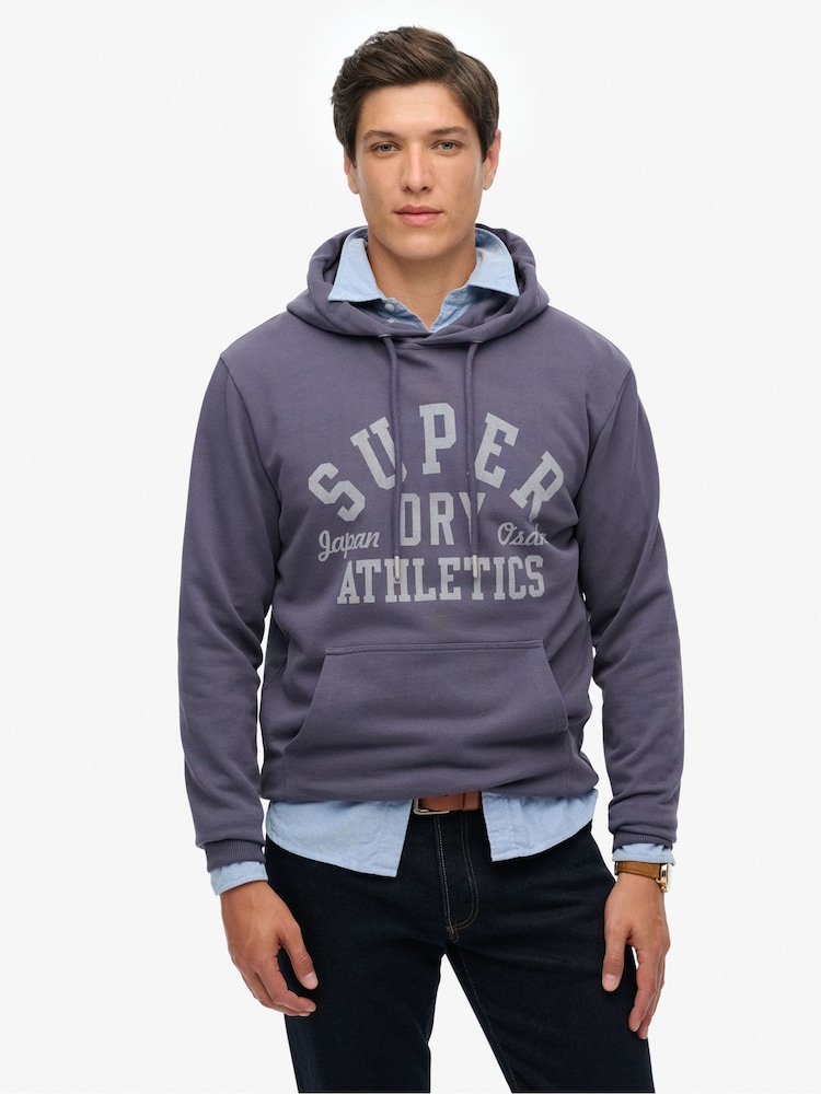 Superdry Purple Athletic Essentials Hoodie - Image 1 of 5