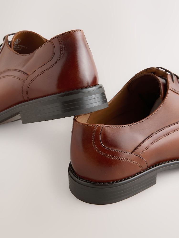 Tan Brown Derby Toe Cap Shoes - Image 7 of 7