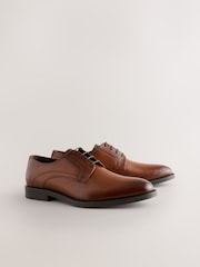Tan Brown Leather Derby Shoes - Image 1 of 5