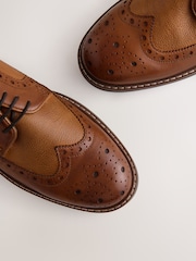 Tan Brown Heritage Brogue Shoes - Image 3 of 5