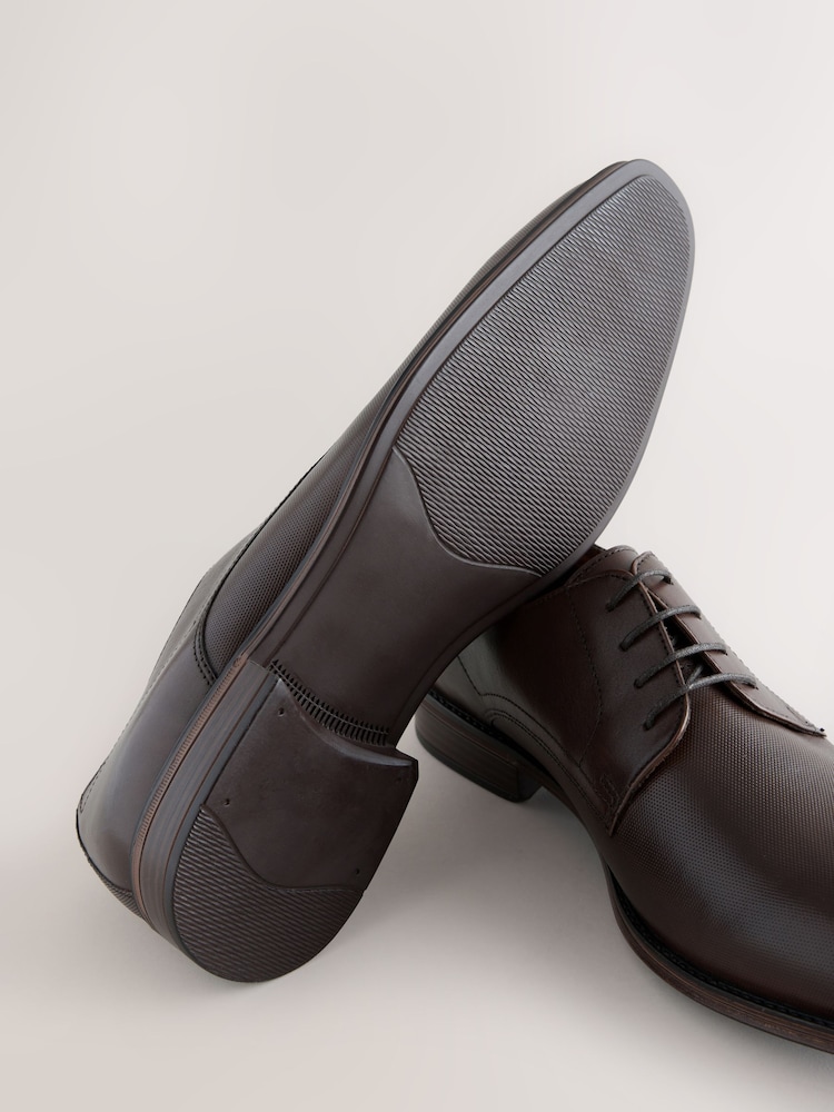 Brown Saffiano Leather Derby Shoes - Image 5 of 5 Brown Saffiano Leather Derby Shoes - Image 5 of 5