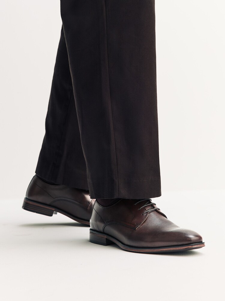 Brown Saffiano Leather Derby Shoes - Image 6 of 6 Brown Saffiano Leather Derby Shoes - Image 6 of 6
