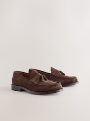 Brown Suede Tassel Loafers - Image 1 of 5