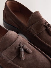 Brown Suede Tassel Loafers - Image 3 of 5