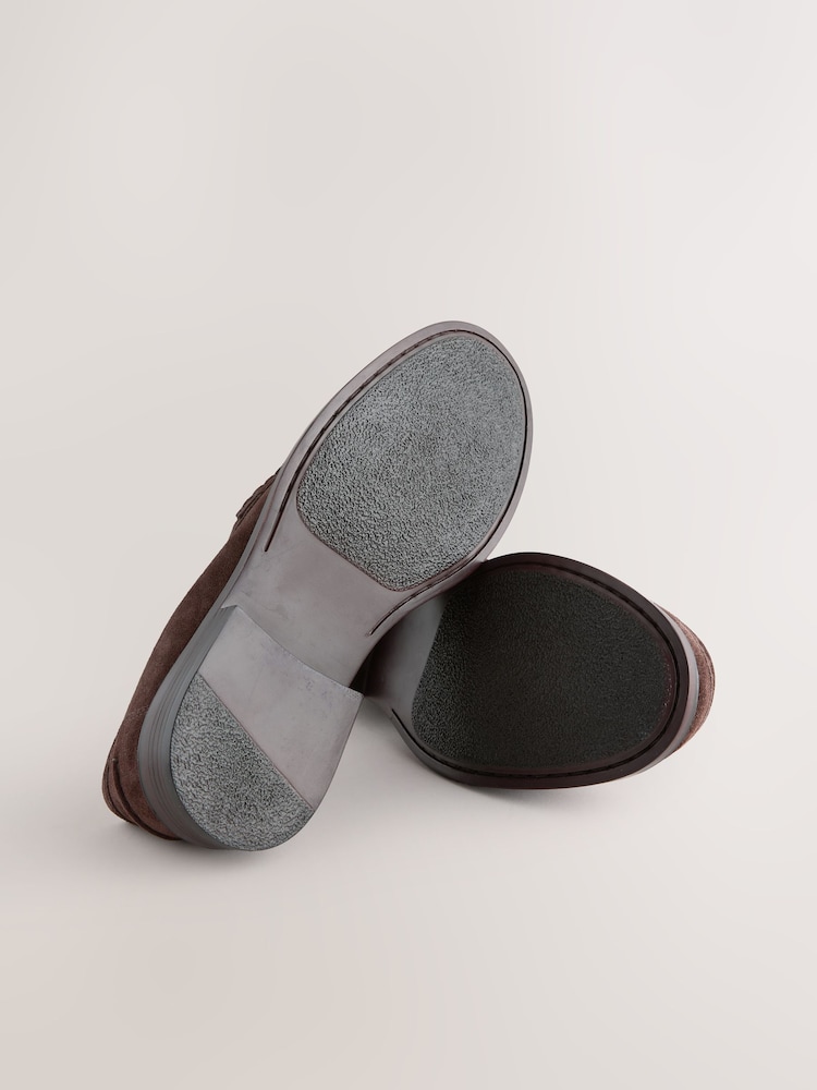 Brown Suede Tassel Loafers - Image 5 of 5 Brown Suede Tassel Loafers - Image 5 of 5