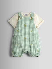 Ensemble salopette et body JoJo Maman Bébé à carreaux - Image 2 de 7