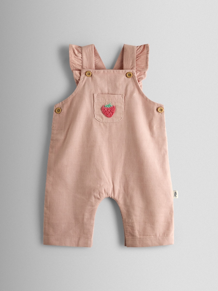 JoJo Maman Bébé Pink Strawberry Dungaree & Body Set - Image 2 of 8 JoJo Maman Bébé Pink Strawberry Dungaree & Body Set - Image 2 of 8