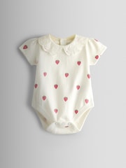 JoJo Maman Bébé Pink Strawberry Dungaree & Body Set - Image 4 of 8
