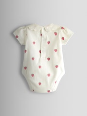 JoJo Maman Bébé Pink Strawberry Dungaree & Body Set - Image 5 of 8