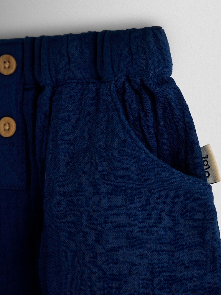 JoJo Maman Bébé Navy Peter Rabbit™ 2-Piece Shirt & Shorts Set - Image 6 of 6 JoJo Maman Bébé Navy Peter Rabbit™ 2-Piece Shirt & Shorts Set - Image 6 of 6