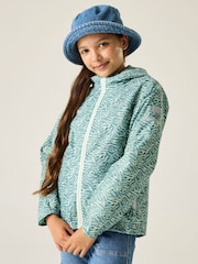 Blå - Regatta Junior Vanntett Trykt Lever II Jakke - Bilde 1 av 8