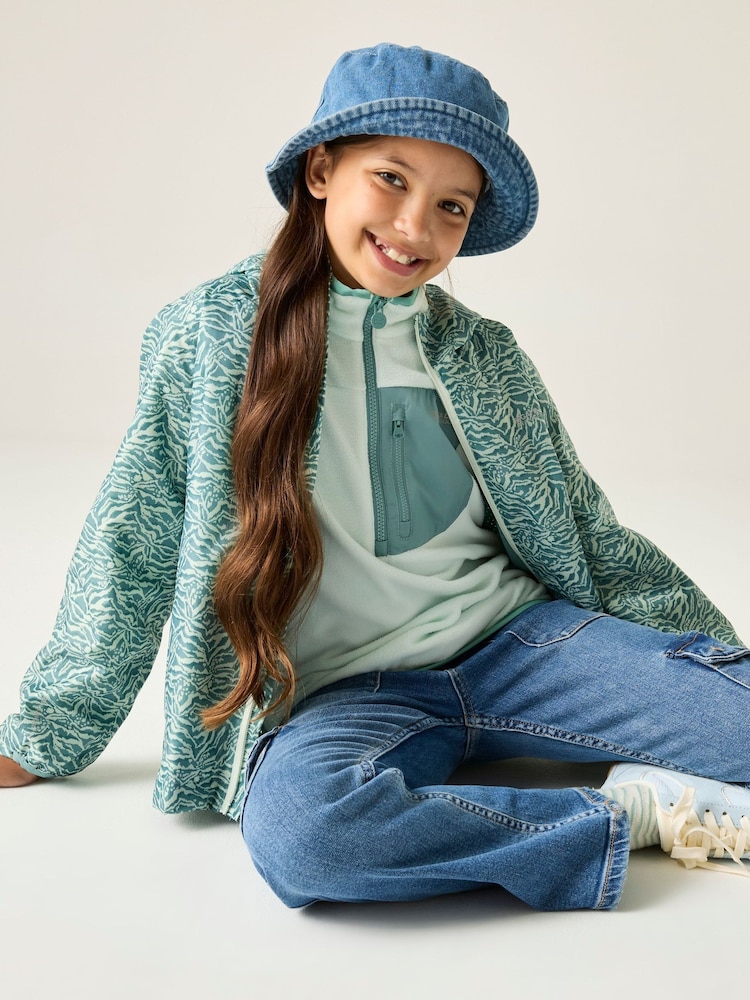 Blå - Regatta Junior Vanntett Trykt Lever II Jakke - Bilde 2 av 8