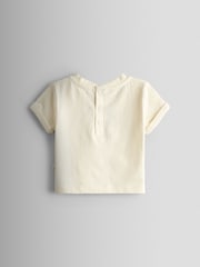 JoJo Maman Bébé Cream Safari Gingham Applique Top and Short Set - Image 3 of 7