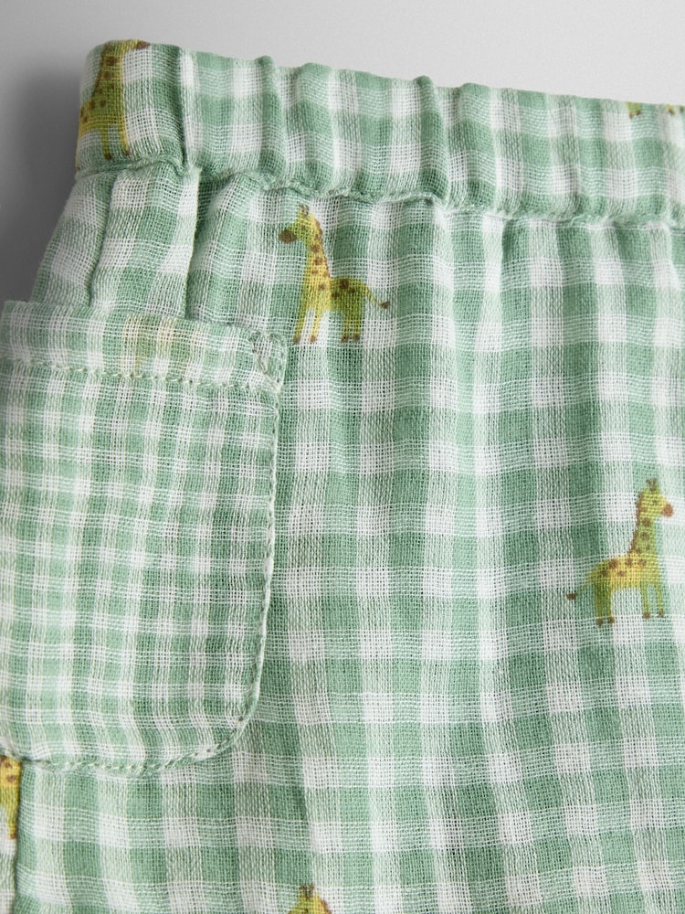 JoJo Maman Bébé Cream Safari Gingham Applique Top and Short Set - Image 7 of 7 JoJo Maman Bébé Cream Safari Gingham Applique Top and Short Set - Image 7 of 7