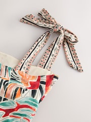 Rust Red Abstract Bordered Tummy Control Swimsuit - Image 8 of 9