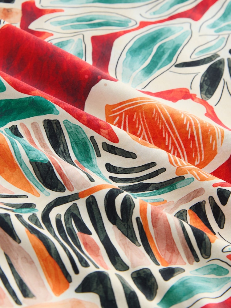 Rust Red Abstract Bordered Tummy Control Swimsuit - Image 9 of 9