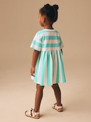 Turquoise Stripe Jersey Dress (3mths-7yrs) - Image 3 of 9