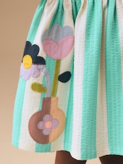 Turquoise Stripe Jersey Dress (3mths-7yrs) - Image 5 of 9