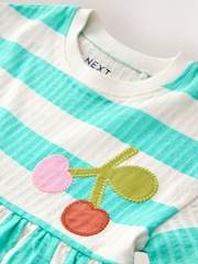 Turquoise Stripe Jersey Dress (3mths-7yrs) - Image 8 of 9