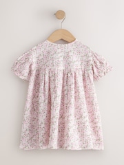 Pink Floral Button Jersey Dress (3mths-7yrs) - Image 6 of 8