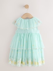 Albastru - Embellished Mesh Dress (3mths-7yrs) - Imaginea 2 din 4