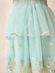 Blue Embellished Mesh Dress (3mths-7yrs) - Image 5 of 9