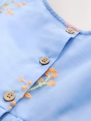 Blue Embroidered Mesh Dress (3mths-7yrs) - Image 8 of 8