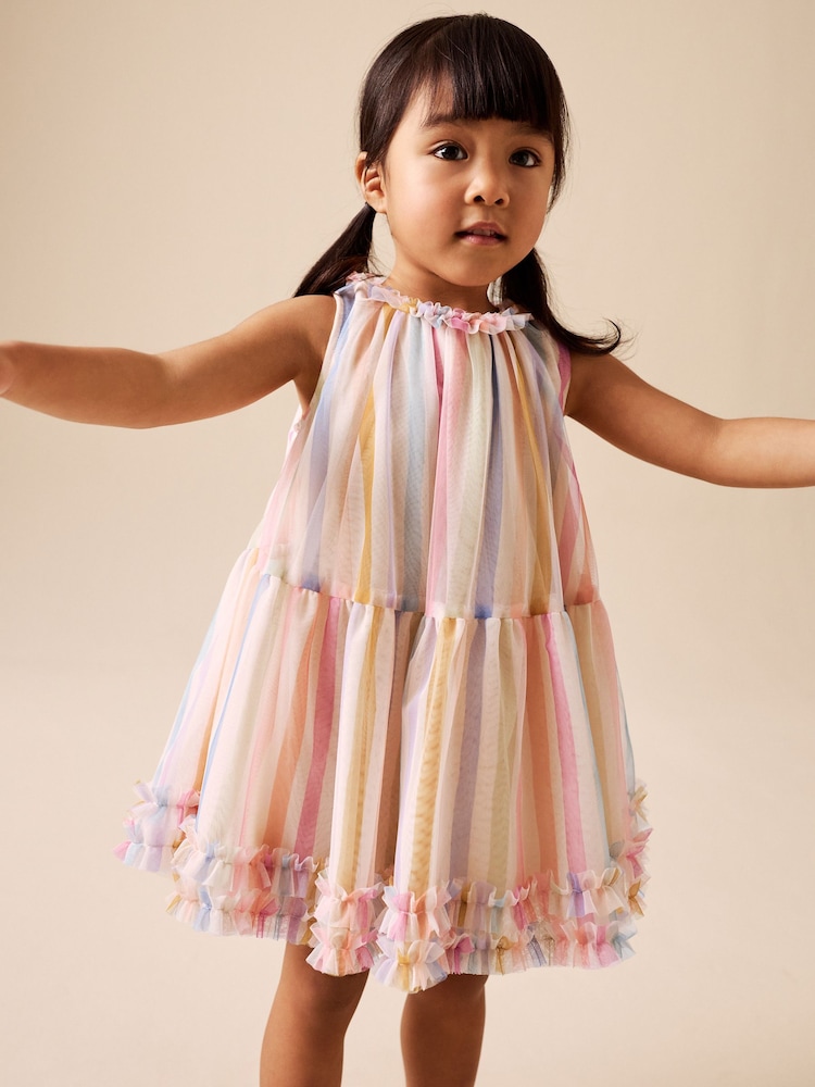Rainbow Mesh Party Dress (3mths-7yrs) - Image 1 of 8