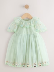 أخضر - فستان شبكي مطرَّز (3 شهور - 7 سنوات) - صورة 5 من 8