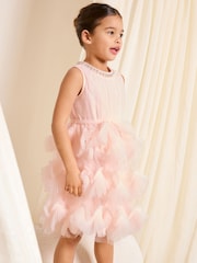 Lipsy 3D Fluffy Ruffle Tutu Occasion Dress (5-16yrs) - تصویر 3 از 5
