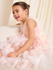 Lipsy 3D Fluffy Ruffle Tutu Occasion Dress (5-16yrs) - تصویر 4 از 5