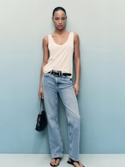Mango Blue Matilda Medium-Rise Straight-Fit Jeans - Image 1 of 5
