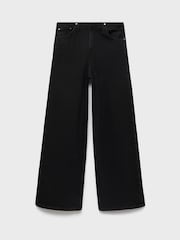 Mango Black Wide Leg Mid-Rise Jeans - Image 1 of 2