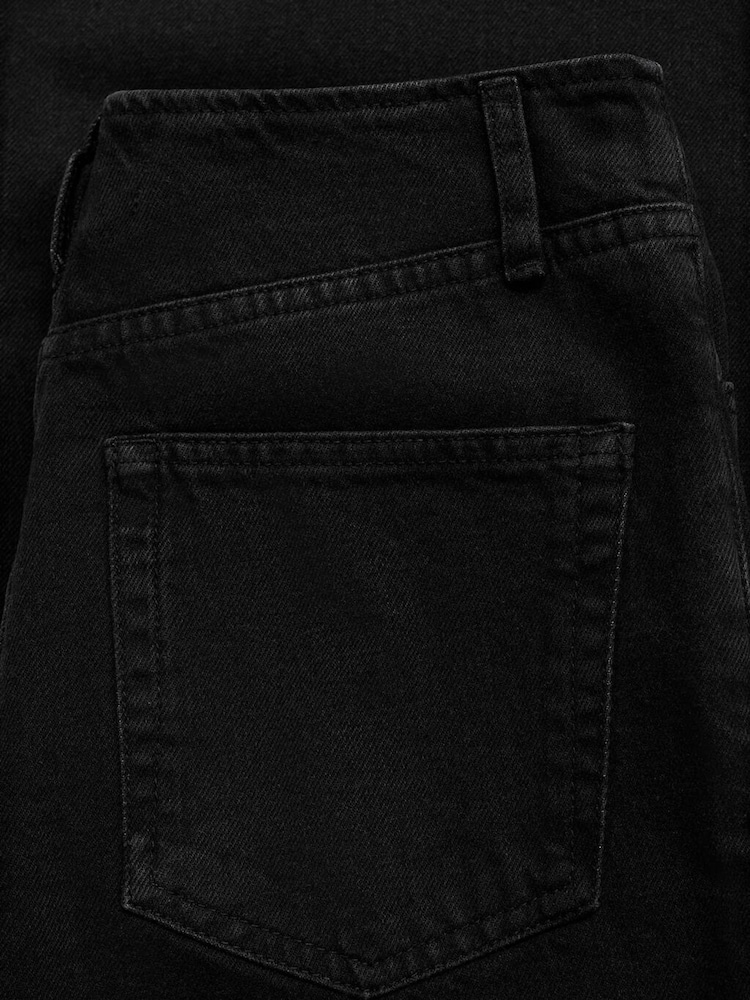 Mango Black Wide Leg Mid-Rise Jeans - Image 2 of 2 Mango Black Wide Leg Mid-Rise Jeans - Image 2 of 2