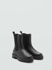 Mango Black Elastic Panels Ankle Boots - Image 1 of 3
