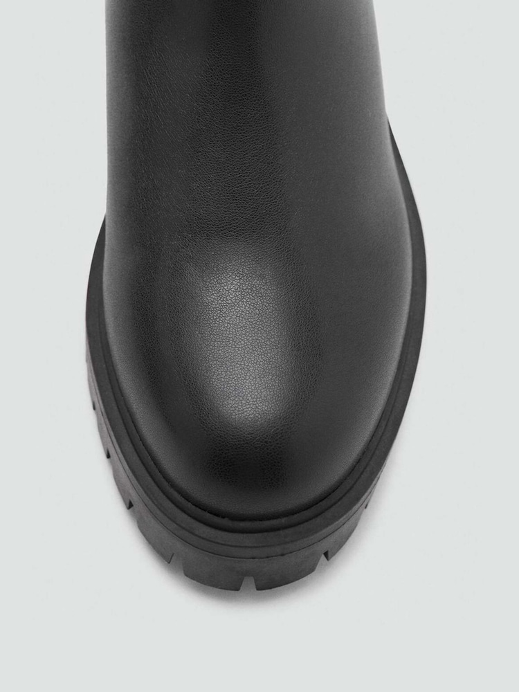 Mango Black Elastic Panels Ankle Boots - Image 3 of 3