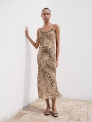 Mango Animal Animal-Print Midi-Dress - Image 1 of 7