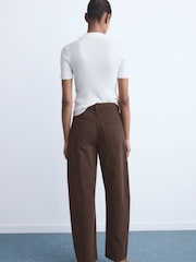 Mango Brown High-Rise Balloon Jeans - Image 4 of 6