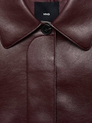 Mango Red Leather-Effect Jacket With Pockets - Image 7 of 7