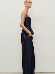 Mango Blue Straight-Fit Belt Jeans - Image 3 of 6