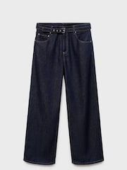 Mango Blue Straight-Fit Belt Jeans - Image 5 of 6