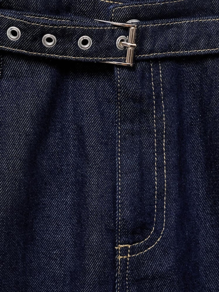 Mango Blue Straight-Fit Belt Jeans - Image 6 of 6 Mango Blue Straight-Fit Belt Jeans - Image 6 of 6