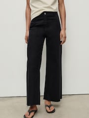 Mango Black Catherin Culotte High-Rise Jeans - Image 3 of 7