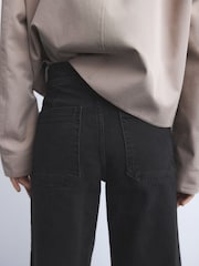 Mango Black Catherin Culotte High-Rise Jeans - Image 5 of 7
