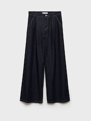 Mango Light Blue Wide-Leg Pleated Jeans - Image 5 of 6