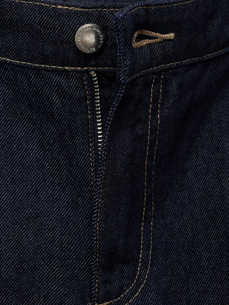 Mango Light Blue Wide-Leg Pleated Jeans - Image 6 of 6 Mango Light Blue Wide-Leg Pleated Jeans - Image 6 of 6
